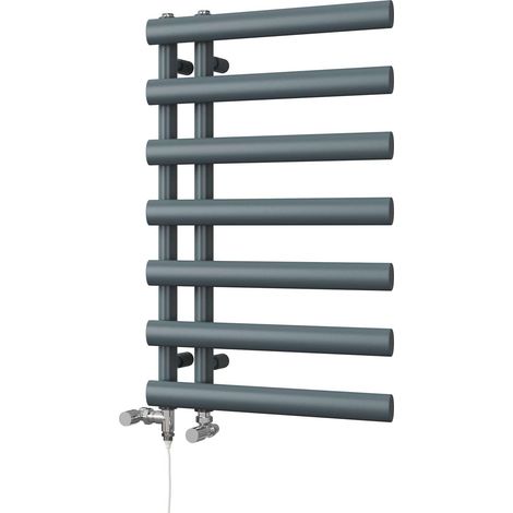 Elyan - Anthracite Dual Fuel Towel Rail H766mm x W500mm Standard (1/3)
