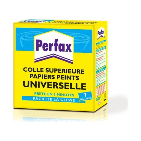 Perfax Colle Papiers Peints Universelle, colle à diluer pour papiers peints courants, légers ou épais - Paquet 250 g pour 5 à 7 rouleaux
