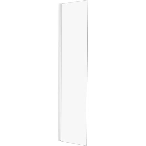 KINEDO - Volet Pivotant pour Paroi Douche Solo Design - Verre de Sécurité 6 mm + Profilé Alu Finition Blanc - Traité Anti-Calcaire - Fabriqué en France - L.45 cm x H.200 cm - Transparent (1/4)