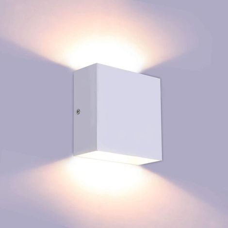 Modern Square LED Wall Light, Indoor Dimmable Lamp, Warm White, 10x10x5cm (1/5)