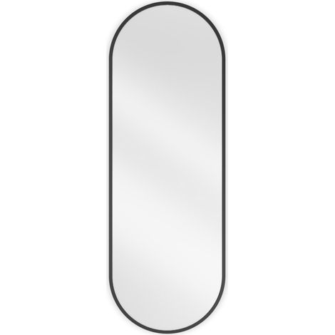 Miroir de salle de bain ovale Mexen Loft 100 x 35 cm, cadre noir - 9851-100-035-000-70 (1/5)