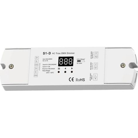 Regulador Monocolor AC TRIAC DMX 2 Canales 1A/ch Monocolor (1/4)