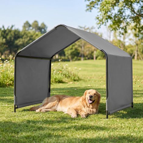 Ombrage et Protection Extérieure Tente Abri pour Chien Toile Oxford 420D Déperlante Tubes Clipsables Terrasse Jardin Gris (1/5)