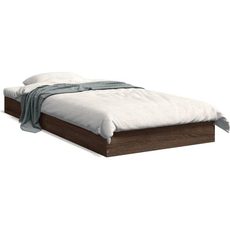 Lit simple  Lit adulte  Cadre de lit sans matelas chêne marron 75x190cm bois ingénierie (1/5)