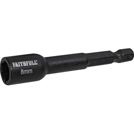 Faithfull Magnetic Impact Nut Driver 8mm (5/16 inch) Hex, Suitable for Impact Drivers