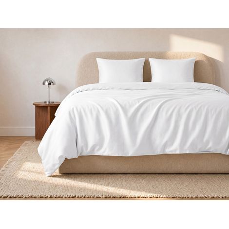 Completo lenzuola in Satin 108 fili/cm² Copripiumino 220x240 cm + 2 Federe 63x63 cm Bianco - TALORA di PALACIO (1/2)