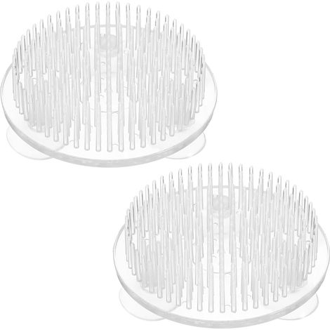 Set mit 2 transparenten Blumenhaltern mit Saugnäpfen – Universeller Blumenhalter für Blumensträuße und Arrangements, 7 cm (1/5)