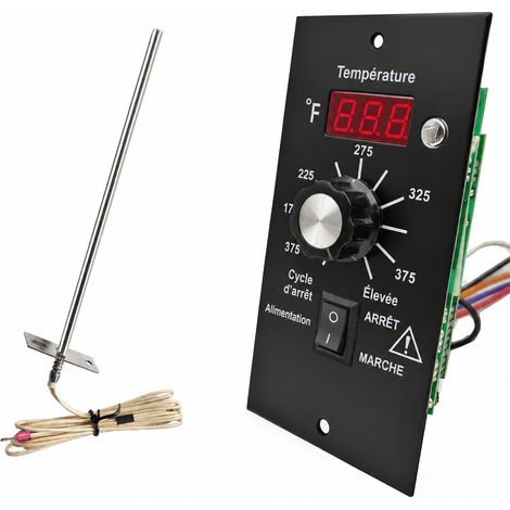 Contrôleur de température PID TRAC038-F 120V avec sonde pour barbecue à granulés de bois réf 7204 14 × 7,2 × 6 cm 375 g – Livraison gratuite