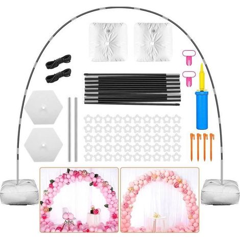 Kit d\'arche de ballons réutilisable, 3 m de support réglable pour mariage, remise de diplôme et anniversaire, décorations de Noël (1/4)