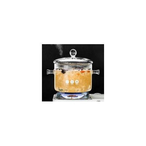 Casserole en Verre Multifonctionnelle Résistante à Hautes Températures avec Double Poignée et Couvercle - Idéale pour la Cuisine - (1/4)