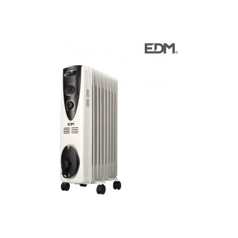 EDM Radiateur à Huile Blanc 2000 W 9 Modules Chauffage