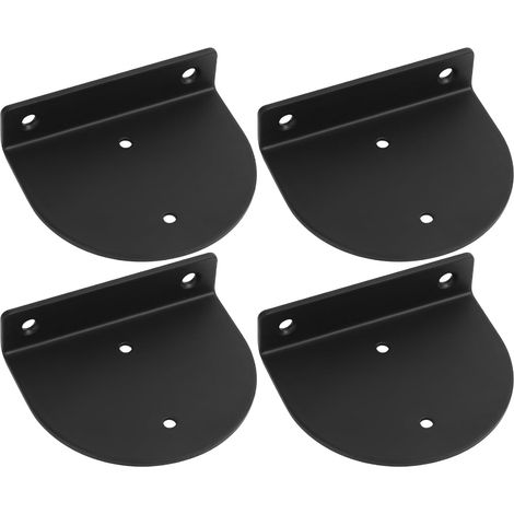 4 Pcs Supports d'étagère Muraux Flottants, Equerre Etagere Murale Métal, Support Etagere Murale Fixation, équerre d’étagères Semi-circulaire, Noir