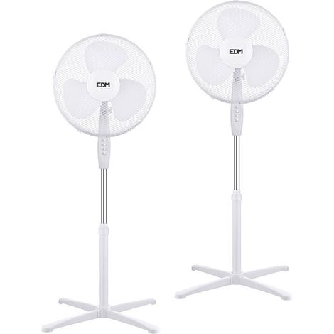 Ventilador de pie 38 w, blanco, ø40 cm, pack de 2 unidades en una caja