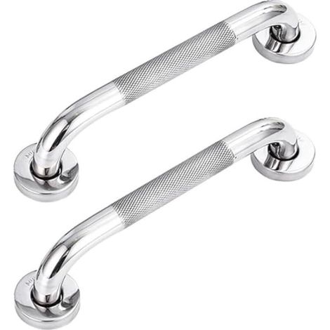 Lot de 2 barres d'appui de salle de bain en acier inoxydable 304 avec poignée antidérapante,pour baignoire,toilettes, salle de bain, rampe d'escalier (1/5)