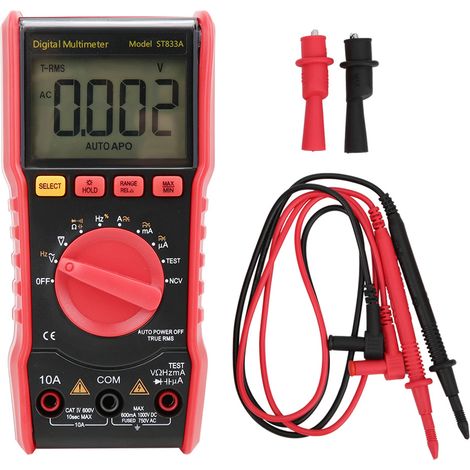 Multimètre numérique automatique SMART SENSOR ST833A avec écran LCD et détection NCV sans contact (1/5)