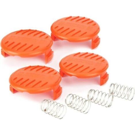 Accessoire pour coupe-bordure　Couvercles de capuchon de bobine de rechange pour coupe-herbe compatibles pour coupe-herbe Black + Decker, paquet de 4 (4 capuchons de bobine + 4 ressorts)