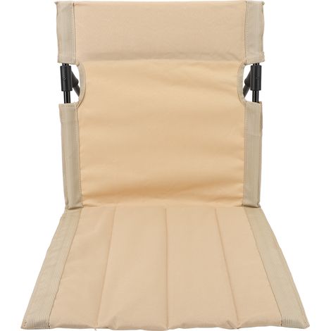 Chaise pliante d'extérieur, portable et légère, avec dossier et sac de transport, idéale pour le camping et la randonnée (kaki). (1/5)