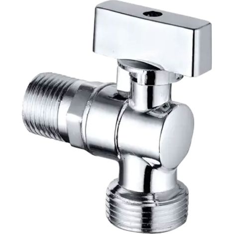 RUBINETTO LAVATRICE A SFERA MIGNON A LEVA IN OTTONE CROMATO CON ROSONE - 1/2X3/4 - AER