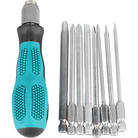Kit 9 tournevis multifonction, set embouts de précision pour réparation domestique, outillage maintenance maison, lot 9 pièces cruciformes et plates (1/5)