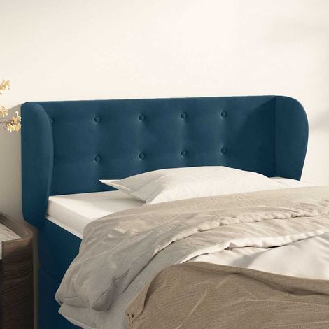 Kopfteil mit Ohren Dunkelblau 83x23x78/88 cm Samt (1/5)