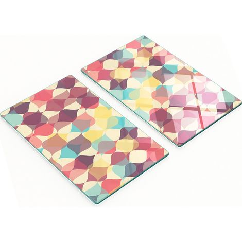 Tableros de vidrio duraderos y elegantes con dise帽o geom茅trico de 2x30x52 cm.