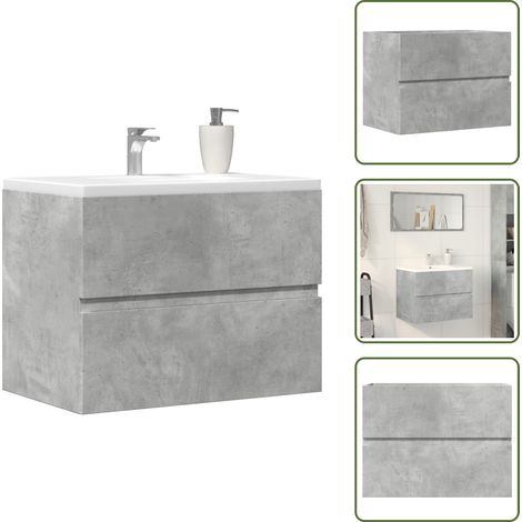 vidaXL Armoire de salle de bain gris béton bois d'ingénierie (1/5)