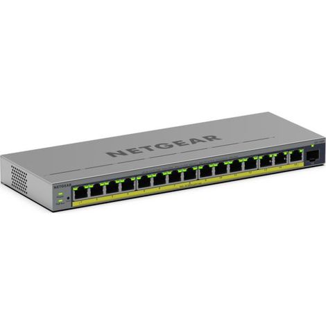 NETGEAR GS116EP Géré L2/L3 Gigabit Ethernet (10/100/1000) Connexion Ethernet, supportant l'alimentation via ce port (PoE) Gris