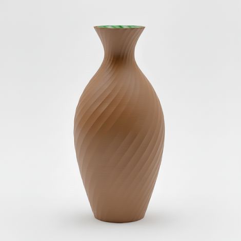 Vase décoratif marron en forme de cruche, pour fleurs, design élégant (1/3)
