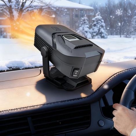 Desempañador automático de 12 V y 200 W: rotación de 360°, dos modos (frío y calor), descongelación y desempañado eléctricos. (1/2)