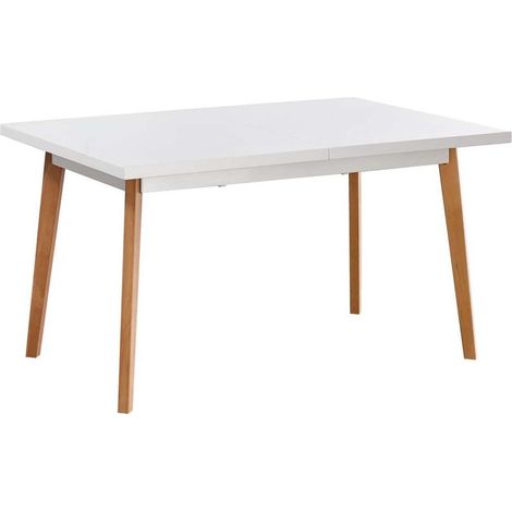 Mesa para cocina, comedor Md-Capileira extensible acabado blanco, 140/180cm(ancho) 75cm(altura) 90cm(fondo). (1/5)