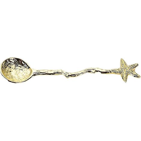 Cuillère à café vintage effet martelé en alliage de zinc, motif libellule, étoile et branche, cuillère à glace pour la cuisine QQEGoldenB (1/5)