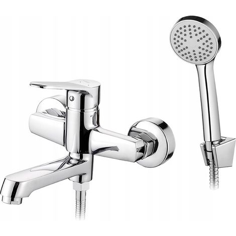 Miscelatore doccia e vasca da bagno a parete Atez cromato con set doccia (1/3)
