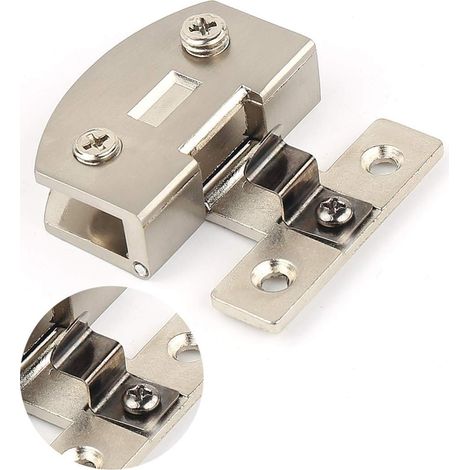 Pince à verre (1 paire) Charnière de porte d'armoire en Charnière de porte de réfrigérateur à vin en acier inoxydable Pince à sans poinçonnage (Large)