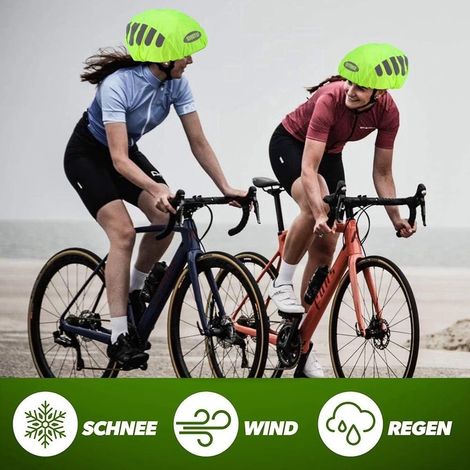 Housse de pluie pour casque de vélo ING, lot de 2, avec bandes réfléchissantes, imperméable, rose et verte.-AquaForge (1/5)