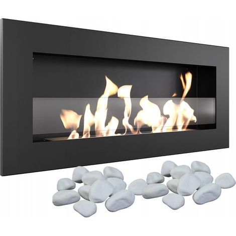 Wandkamin Bioethanol DELTA2 SLIM TÜV mit Verglasung set