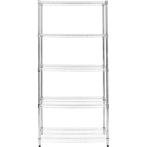 Scaffale in metallo a 5 livelli Unità di stoccaggio per carichi pesanti Scaffali regolabili in altezza senza bulloni e piedini di appoggio 1000kg Capacità di peso 45cm x 90cm x 180cm