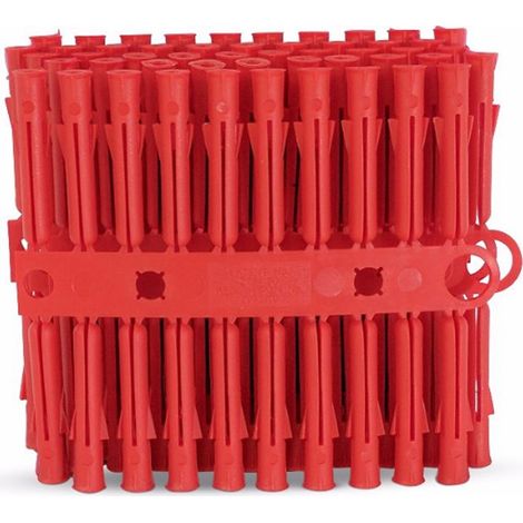 Talon Red 5-5.5mm Wall Plugs Plastic Screw Fixing Plug Euro Slot X1000 Trade Pack