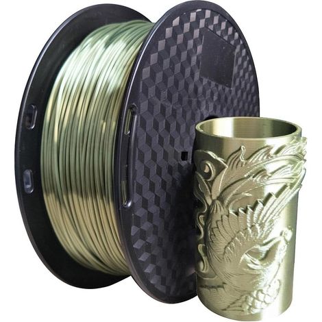 Filament PLA soie bronze 1,75 mm 1 kg pour imprimante 3D - Matériaux d'impression 3D soyeux et brillant - PLA - Laiton - Métal - Bronze - Filament PLA (1/4)