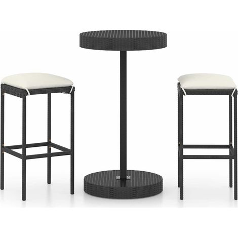 Maison Exclusive - Set muebles bar jardín 3 piezas y cojines ratá (1/5)