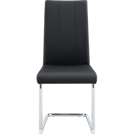 Silla de comedor moderna negra de polipiel PU y metal ergonómica MODENUIT (1/5)