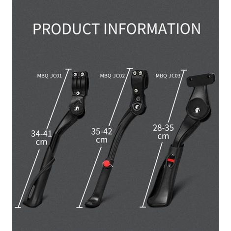 Cavalletto per bicicletta - Cavalletto unisex per adulti - Cavalletto laterale antiscivolo - Cavalletto robusto in alluminio - Altezza regolabile - Per biciclette da 24-29 pollici - Adatto per MTB e b (1/5)