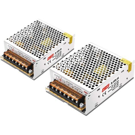2 Pièces 12V 10A Convertisseur AC 110/220V to DC Commutation Alimentation 120W pour CCTV,Radio,Projet Informatique, LED Light Strings (1/5)