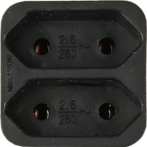 Prise électrique double noire (1/2)