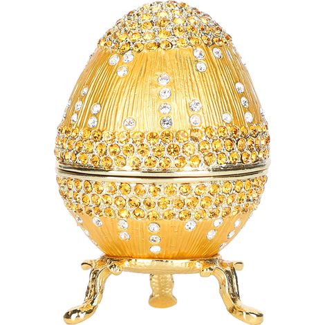 Jewelry Trinket Box Jewelry Storage Display Egg Shaped Crystals Ornaments Hinged Jewelry Box (1/5)