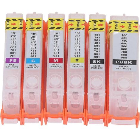 6er-Pack Druckerpatronen mit Permanentchip, umweltfreundlich, 6-Farben-Nachfüllpatronen-Set 280 281