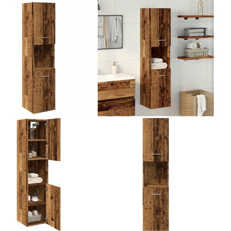 vidaXL Bad-Hängeschrank Altholz-Optik 30x30x130 cm Holzwerkstoff (1/5)