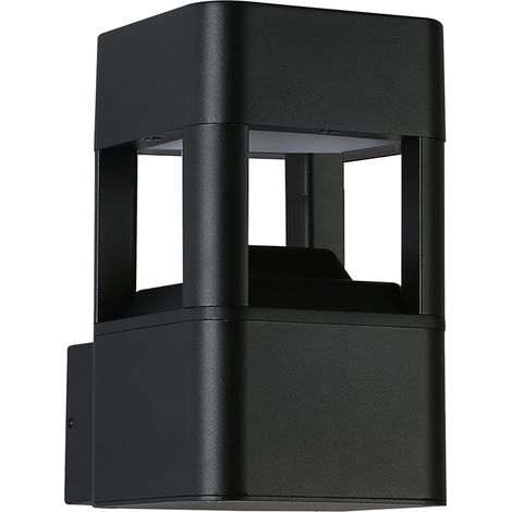 Applique esterna moderna cubo nero LED 10W Italux Foleda