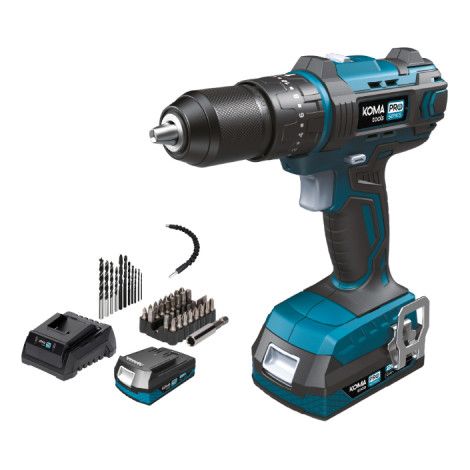 Bohrschrauber-Set 20 V mit 2,0 Ah Akku und Ladegerät 20,5 x 22 cm (1/3)