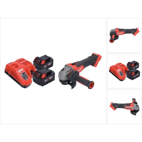 Milwaukee M18 FSAG115X-502 Amoladora angular sin cable 18 V 115 mm sin escobillas + 2x batería 5.0 Ah + cargador