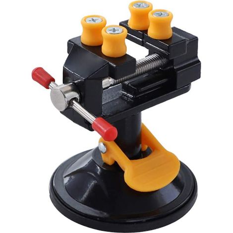 Mini tornillo de banco con ventosa, base giratoria de 360° para esculpir y manualidades. (1/2)